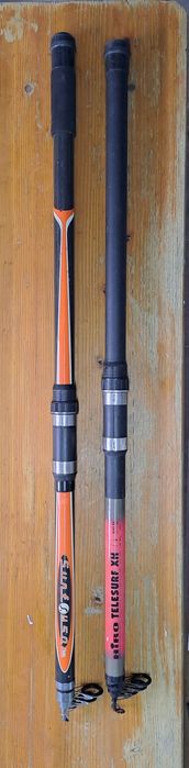 Duas canas pesca telescopicas