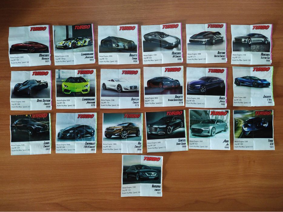 Вкладыши turbo xtreme, 2014, 2018.: 5 грн. - Колекціонування