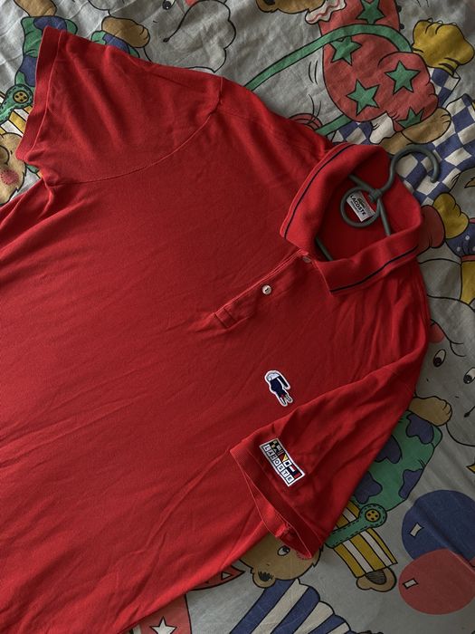 Мужская Футболка Поло Lacoste с патчем на рукаве