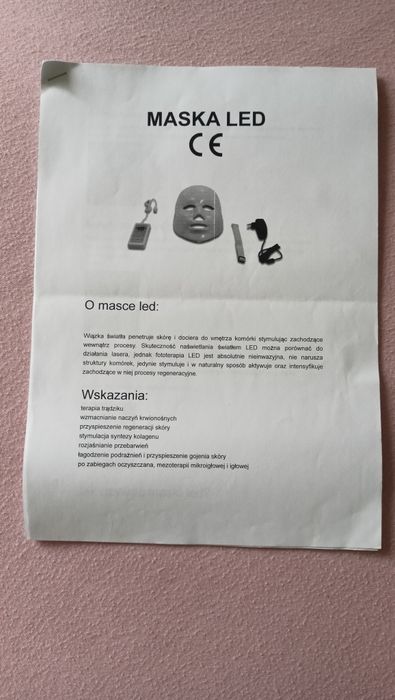 Maska LED do twarzy 3 kolory