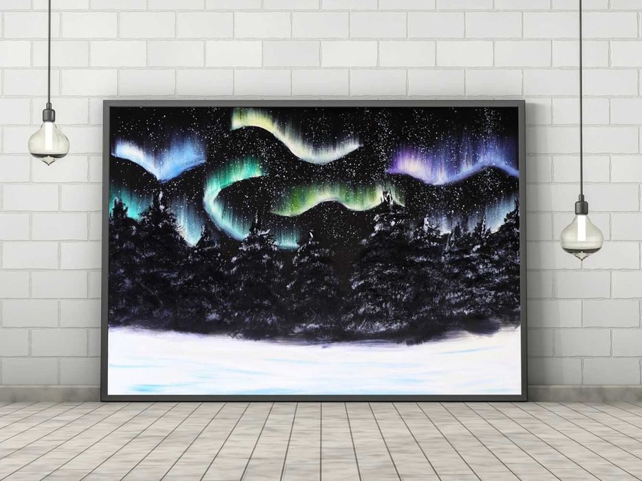 Zorza Polarna, obraz 70x50x2 cm