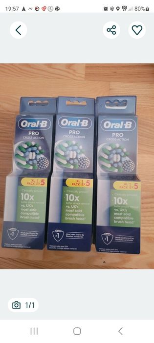 Oryginalne końcówki Oral B Cross Action 5 sztuk
