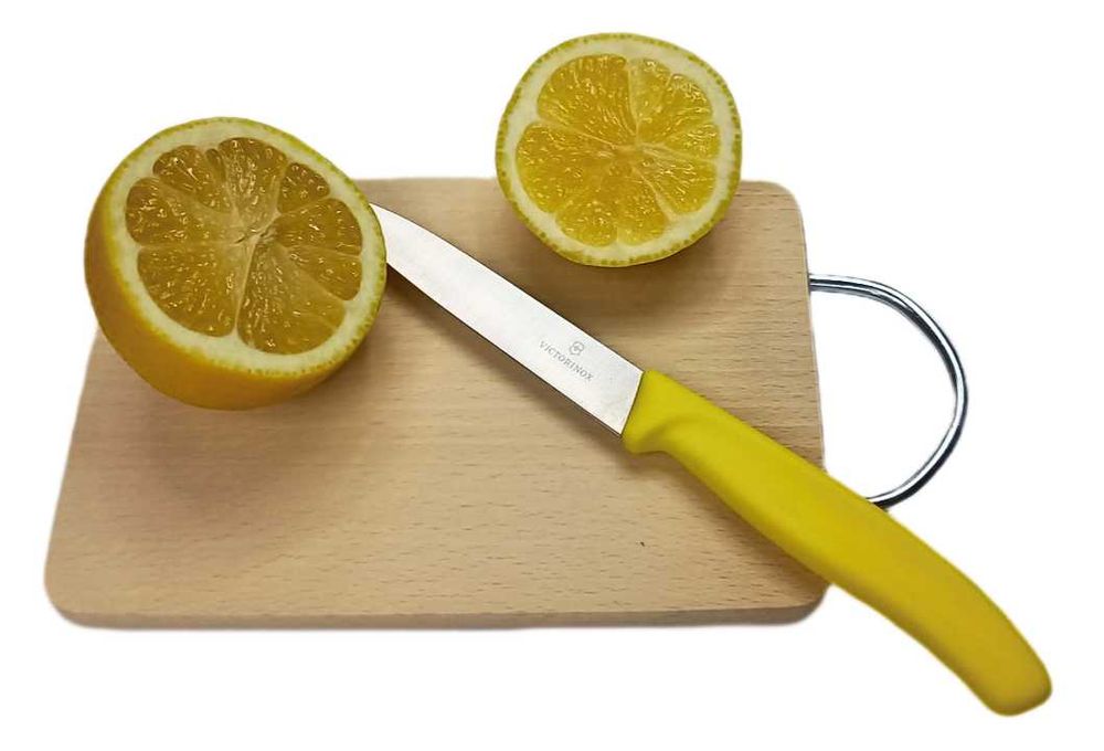 Deska kuchenna, taca 18X12 cm, metalowy uchwyt