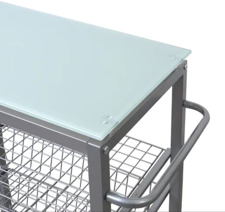 Carro de Apoio de Cozinha CRISTAL II Branco (Conforama) – Novo na caixa