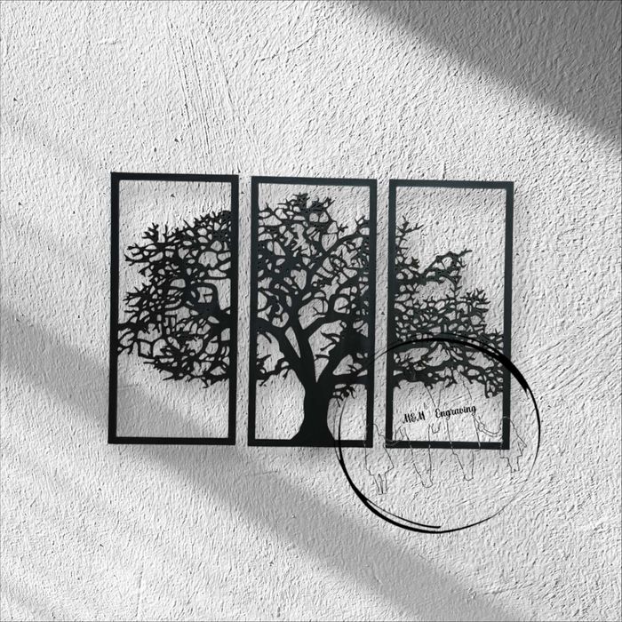 Dekoracja tryptyk drzewo. Obraz drzewo 3w1. baza chrobotek