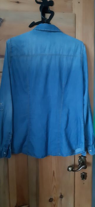 2xKoszula- jeansowa Stradivarius, i czarna skorzana