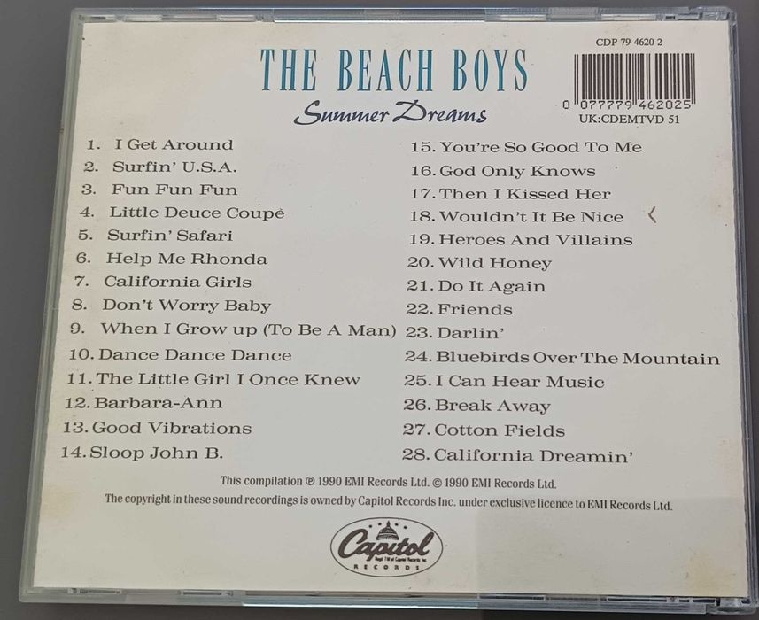 CD "Summer Dreams"  dos The Beach Boys, em ótimo estado, como novo.