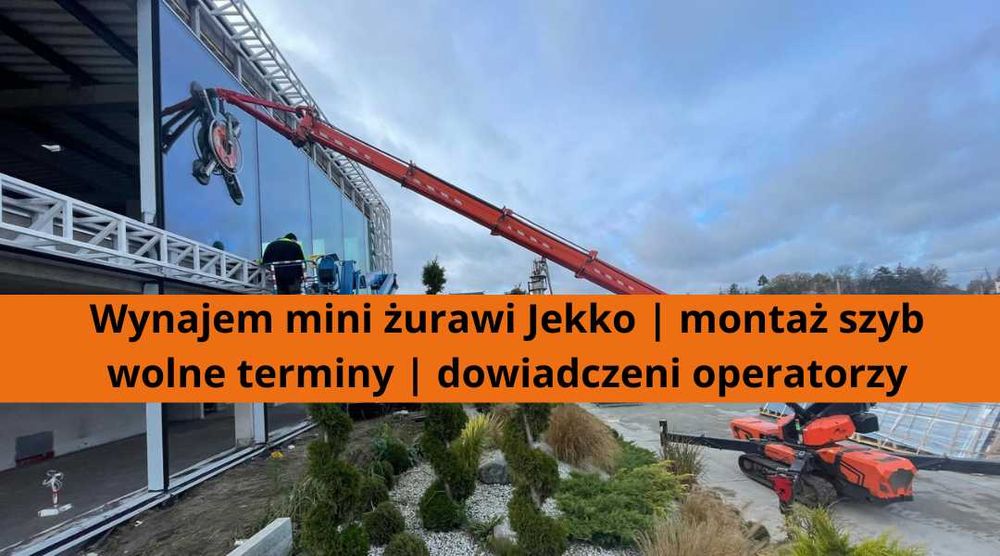 Mini żuraw Poznań | wynajem mini dźwigu | montaż okien