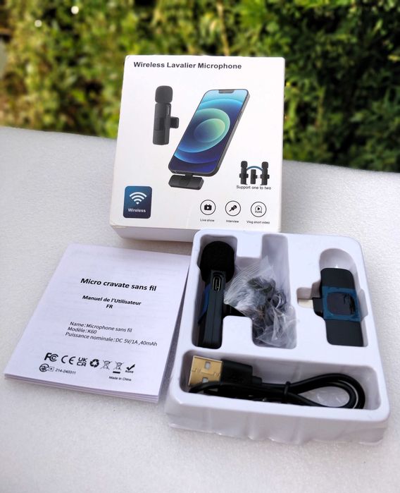 Wireless Lavalier Microphone – Plug & Play, Compatible with iOS and Android64284423436673122