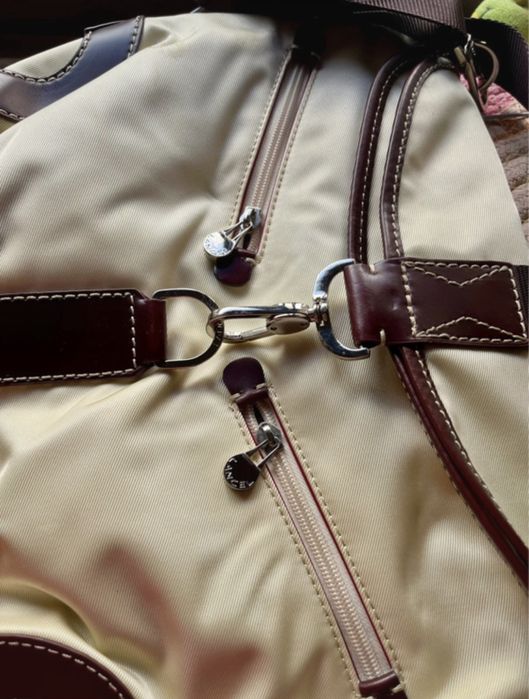 Mala LANCEL branco crú crossbody tamanho médio