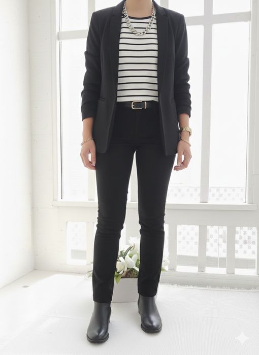 Blusa / Camisola às riscas com botões vermelhos - Punto Roma - Tam. S