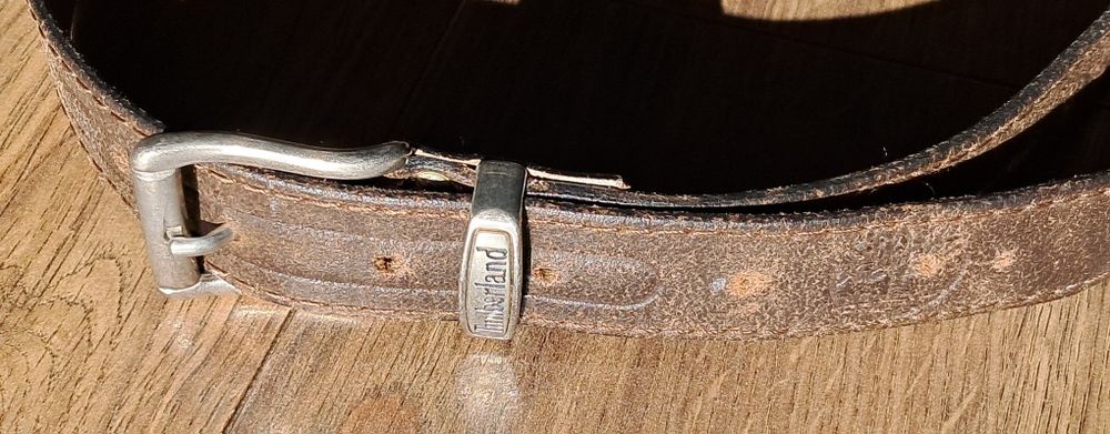 Timberland pasek skórzany brązowy