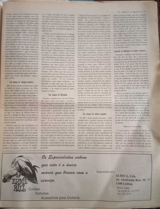 José Afonso	- - -		Blitz	- - - - -	Jornal