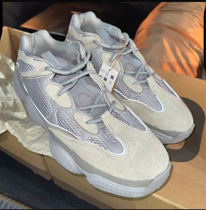 Nowe szare trampki Adidas Yeezy 500 Stone Salt rozmiar 49
