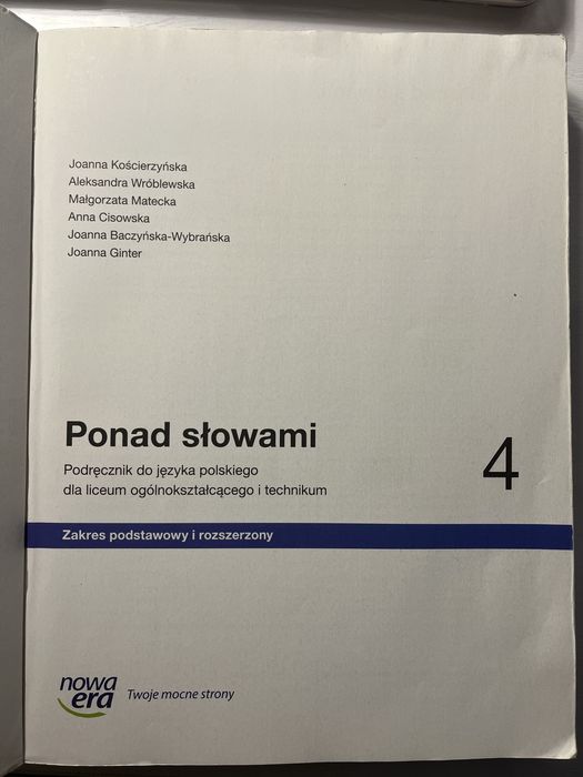 Ponad slowami 4 j .polski