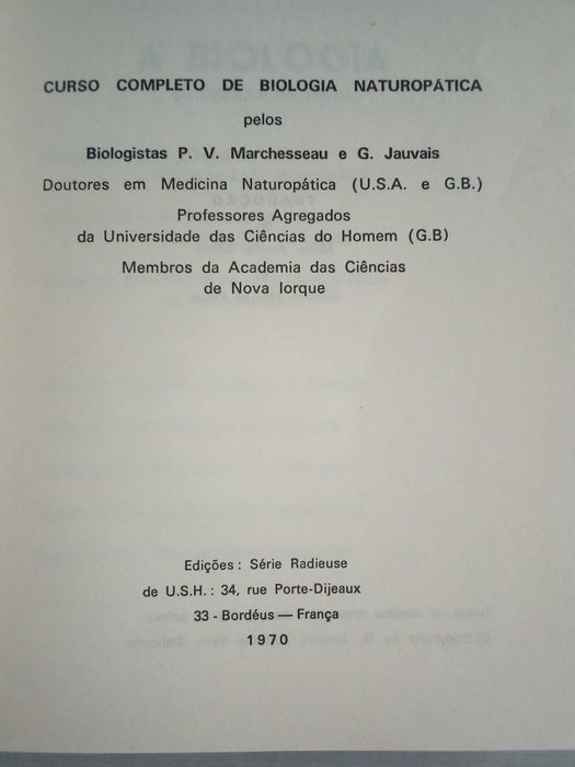 Livro "Curso Completo Teórico e Prático de Biologia Naturopática"