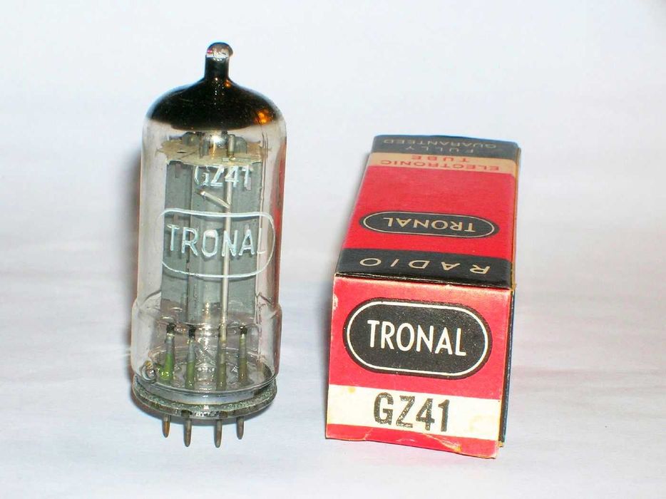GZ41 válvula electrónica rectificadora, nova de stock antigo.
