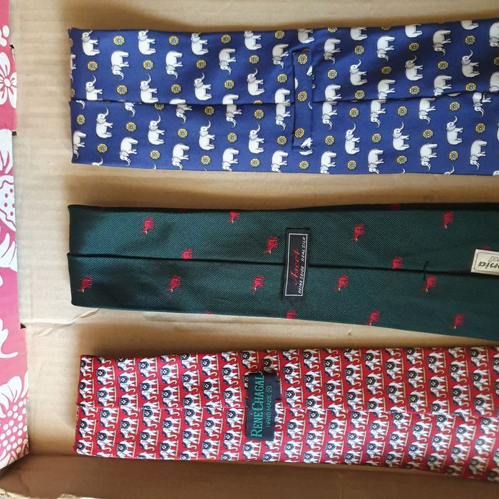 Zestaw krawatów słoniki jedwab(k-8)