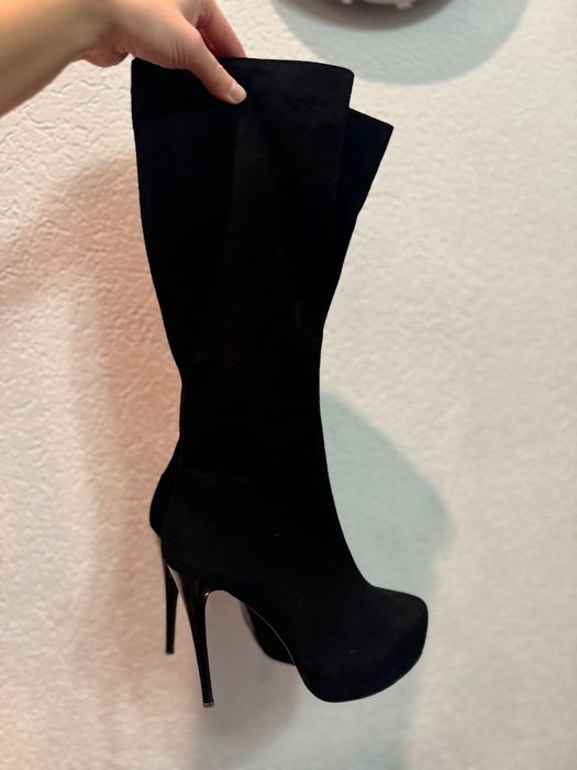 Чоботи Сапоги лабутени 12 см замш