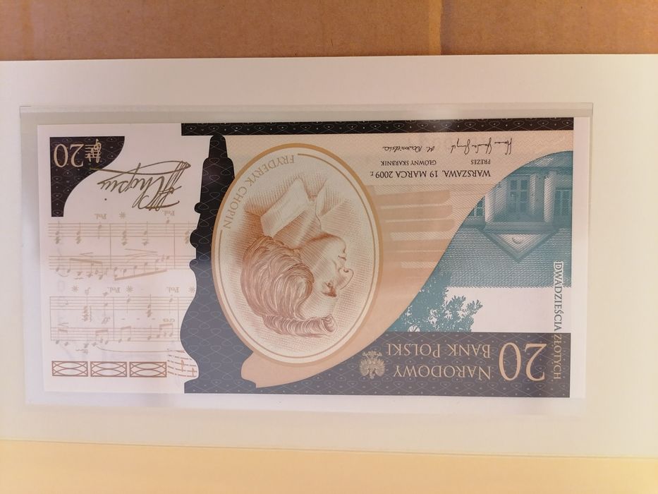 Banknot kolekcjonerski 20zł Fryderyk Chopin UNC
