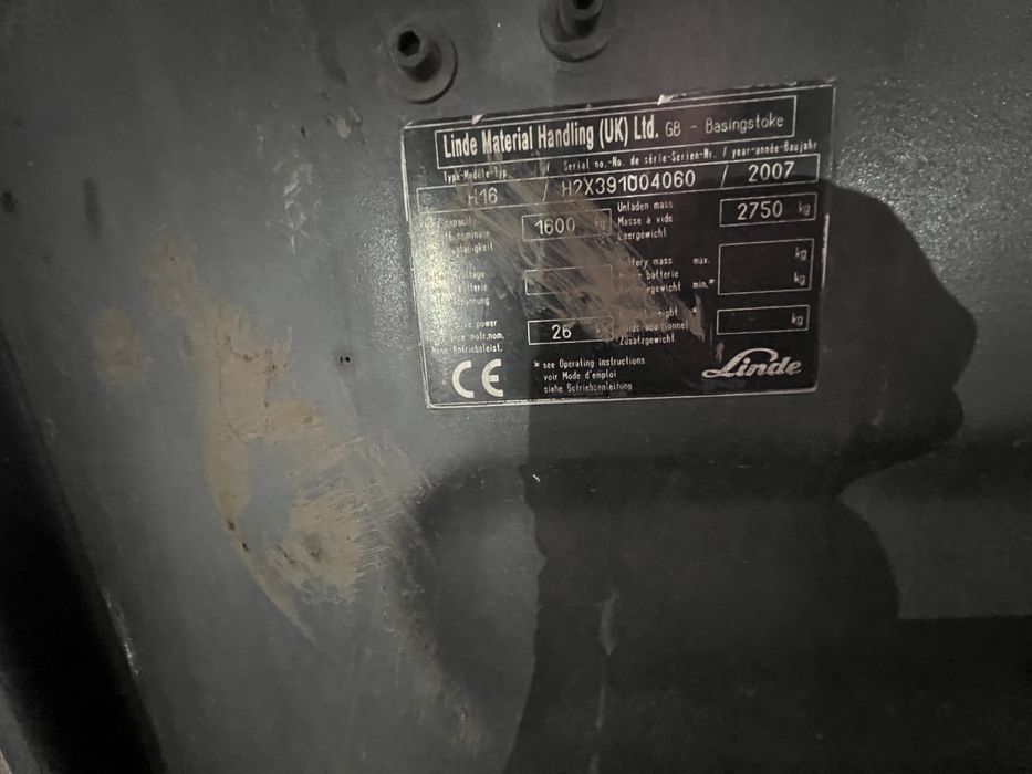 Linde h16 кара погрущик навантажувач
