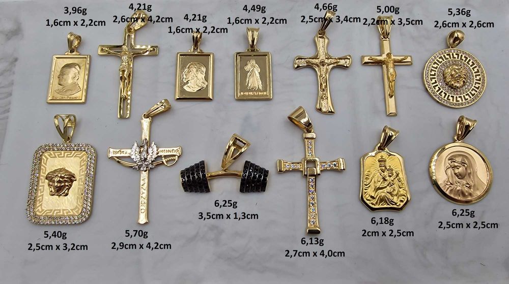 Krzyż 20,23gr złoto próby 585