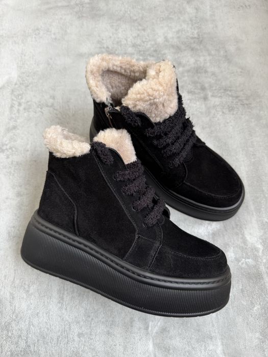 Зимові хайтопи черевики натуральний замш