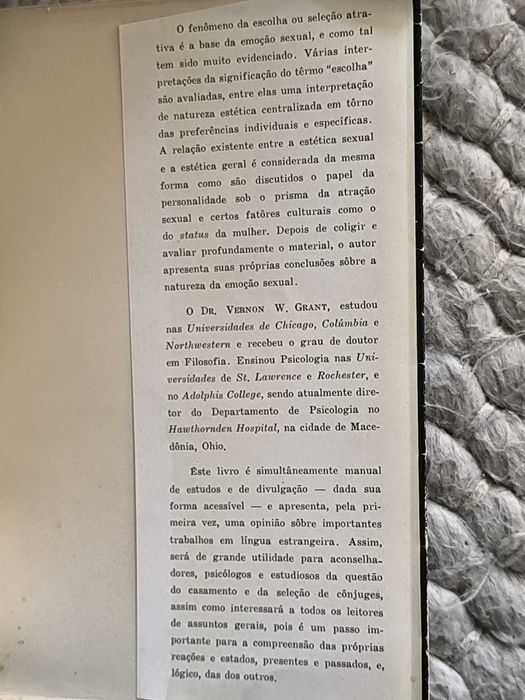 Livro "Psicologia Da Atração Sexual" de Vernon W. Grant