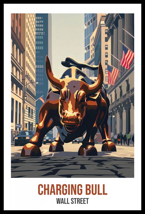 Plakat 40x60cm Charging Bull