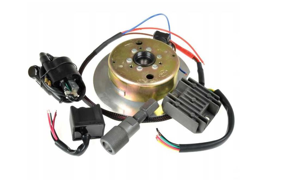 Zapłon bezstykowy CDI 12V WSK 125 KPL DELUX Moduł Cewka Regulator Koło