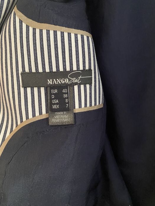 Mango zakiet marynarka biurowy elegancki w paski
