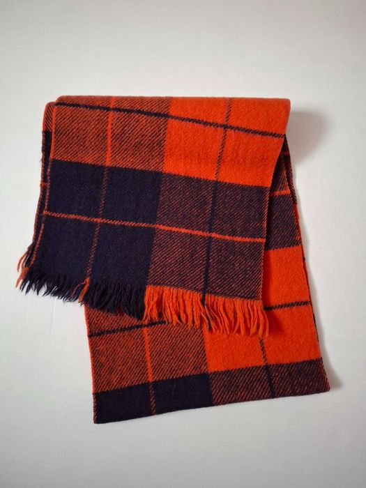 Szalik w kratę czerwono granatowy