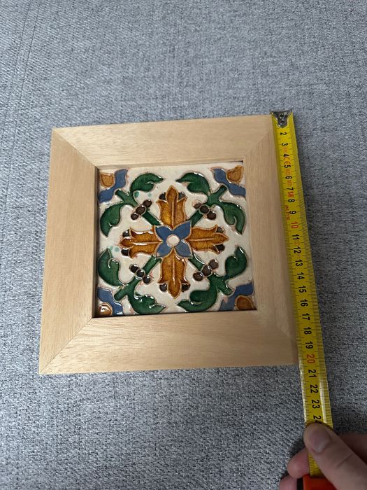 Ręcznie robione płytki w ramce, Portugalia, sygnowane