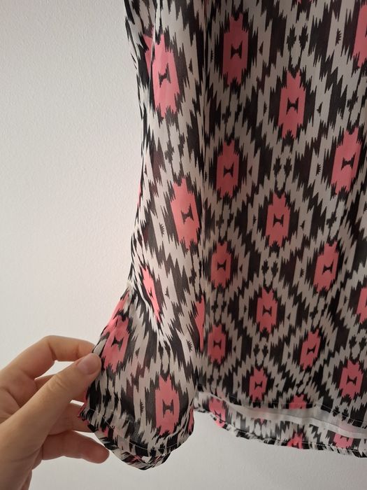 Top blusa camisa camisa com padrão rosa tamanho S - Pimkie