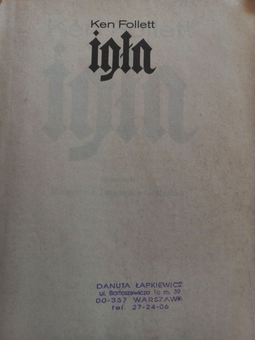 "Igła" Ken Follett