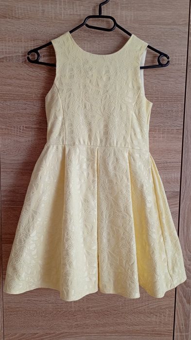 Żółta sukienka 140 wesele komunia święta