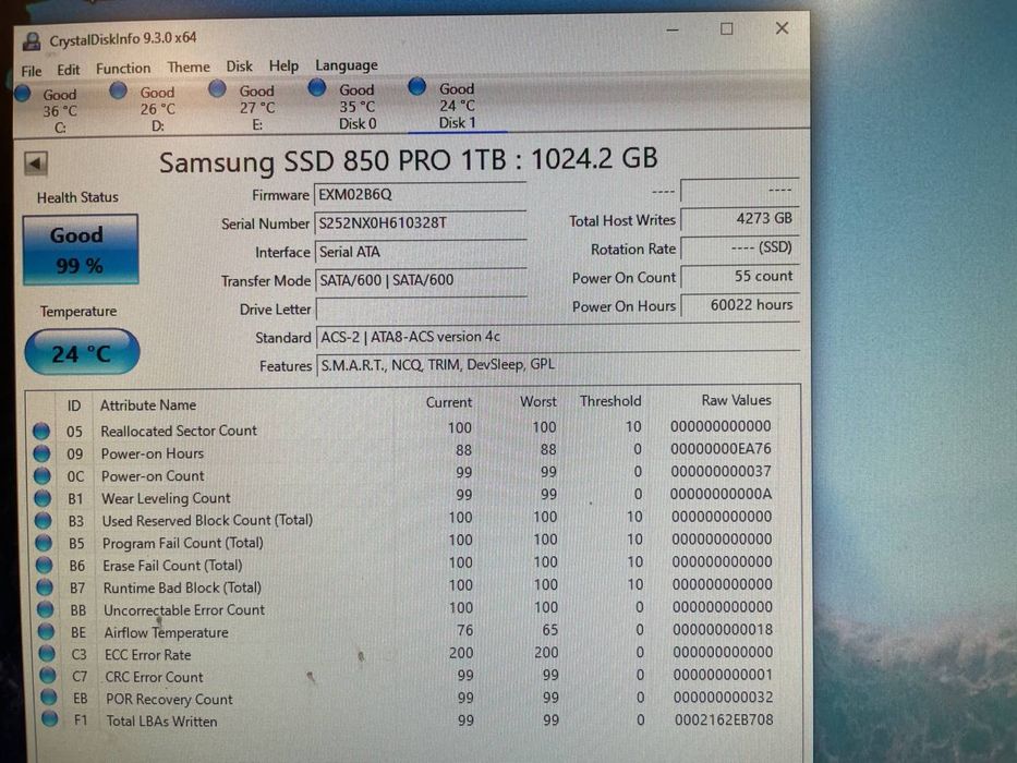 SSD Samsung 850 PRO 1TB sata