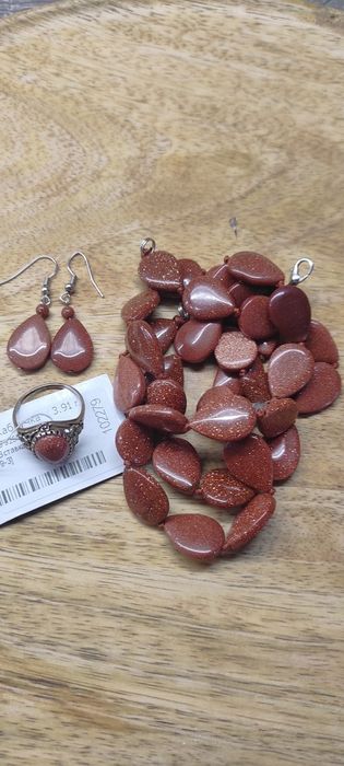 Набір прикрас авантюрин ( золотий пісок)