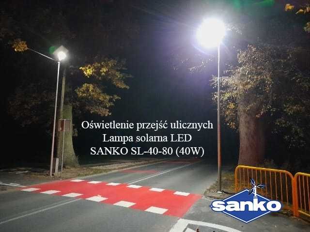 Lampa solarna uliczna Sanko SL-40-80 HYBRYDA 230V (LED 40W PV 80W)