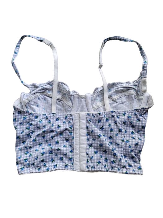 Croptop bralet biustonosz 34,XS na ramiączkach wzór w kwiatki