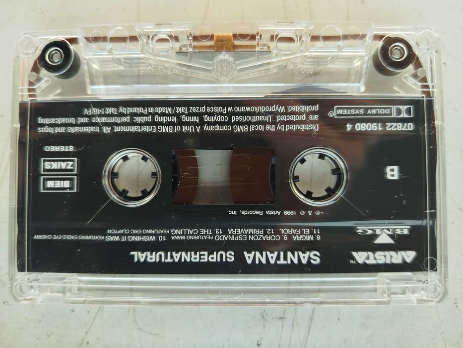 Santana Supernatural kaseta Arista Rock Latin Funk Soul Pop Blues