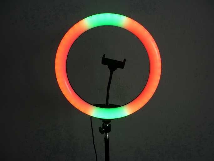 Лампа кільцева ргб 26 см. На штативе 2 м, Для фото и відео, блога.