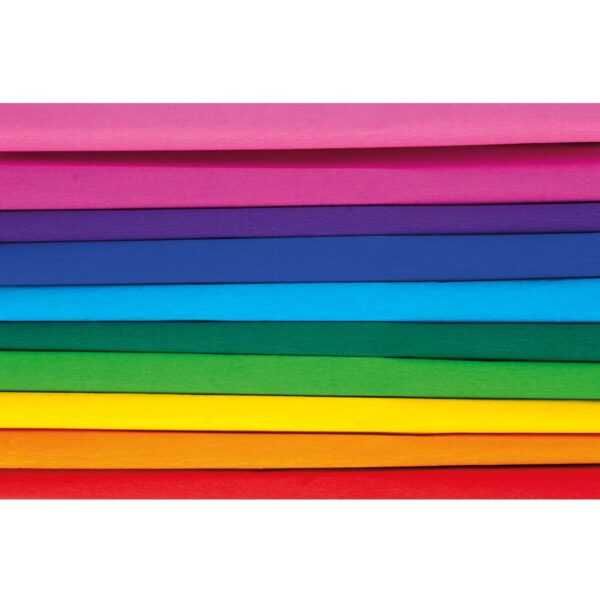 Bibuła maszczona 25x200 TĘCZA Tęczowe kolory MIX 10 ROLEK HAPPY COLOR