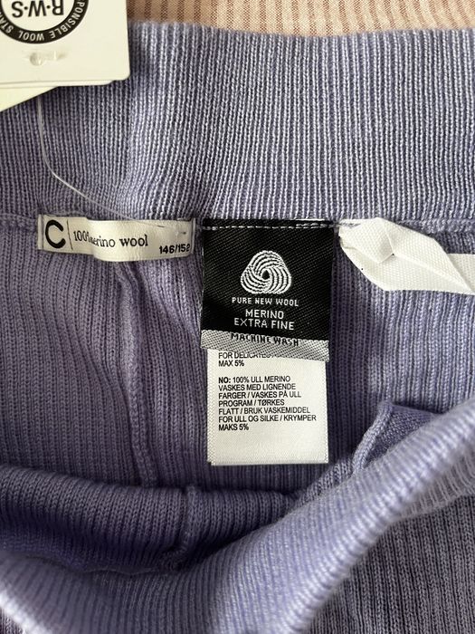 Spodnie dresowe 100% merino Cubus prazek xs/s/M fiolet liliowe