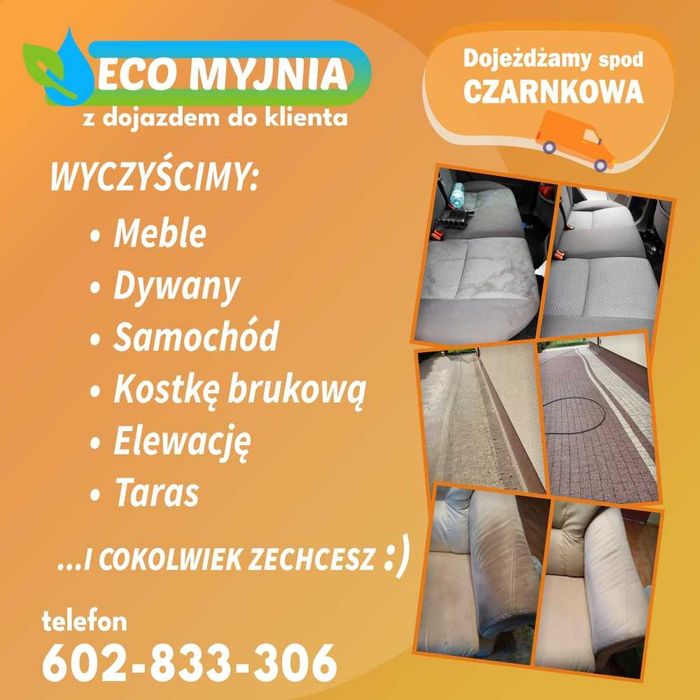 Czyszczenie i pranie: tapicerki, dywanów, kostki brukowej, samochodu