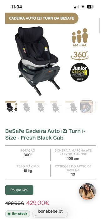 Cadeira auto BeSafe iZi Turn i-Size