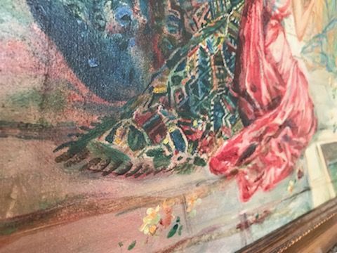 obraz olejny na płótnie XIX wiek 81x130cm