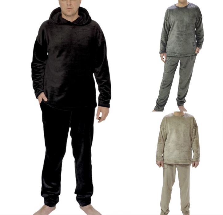 Чоловічий домашній махровий костюм піжама