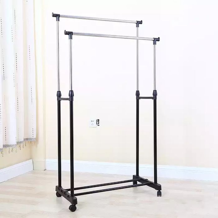 Телескопическая стойка-вешалка для одежды и обуви - Double Pole