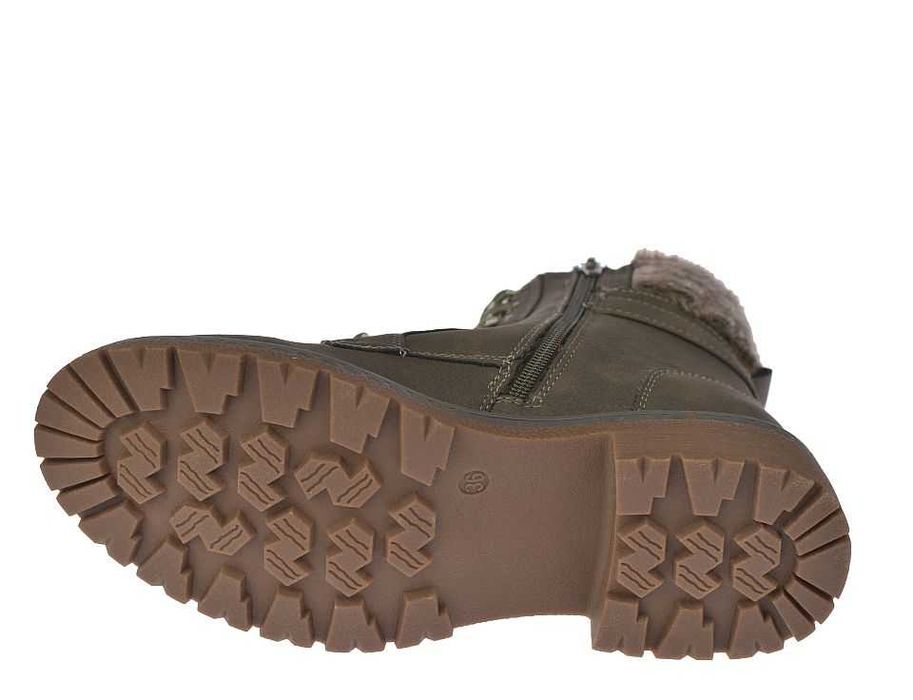 Botki damskie ocieplane glany na zamek trapery B-3-1344 szare rozm. 37